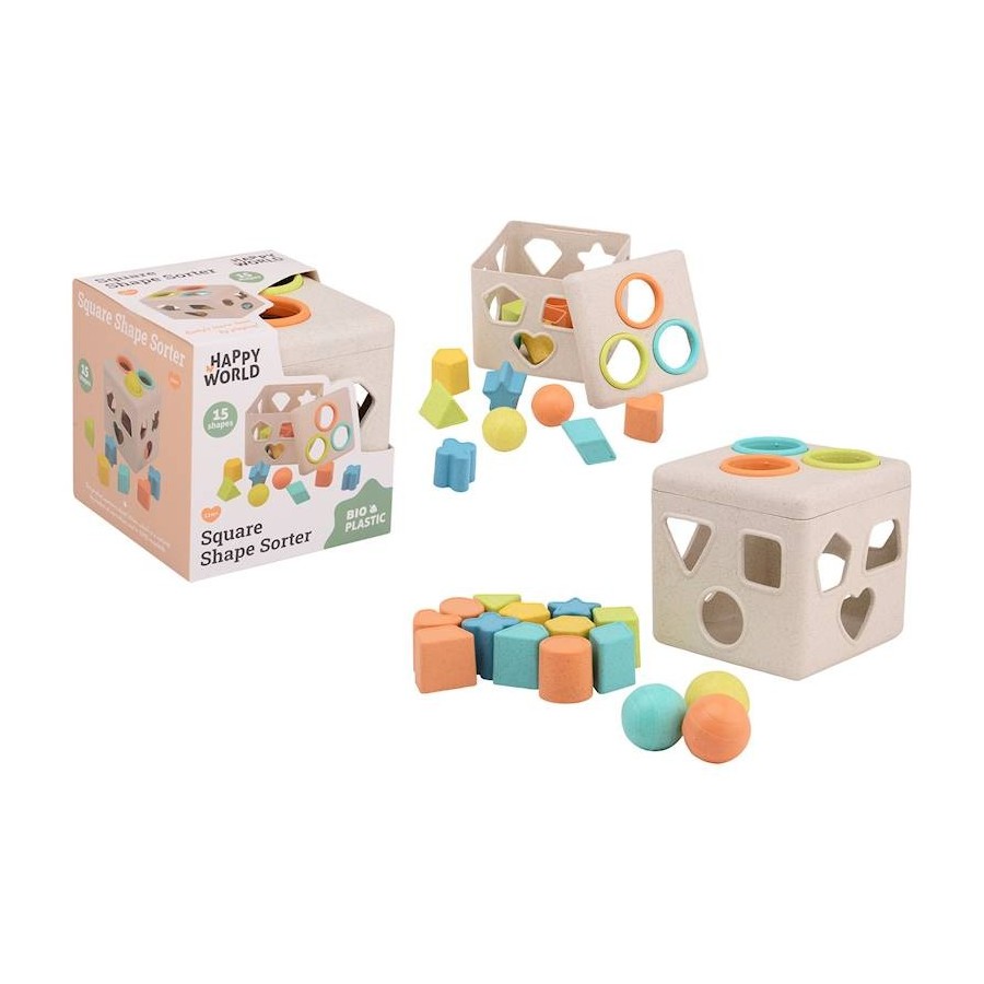 HAPPY WORLD Sorter kształtów BIOplastik  12 m+