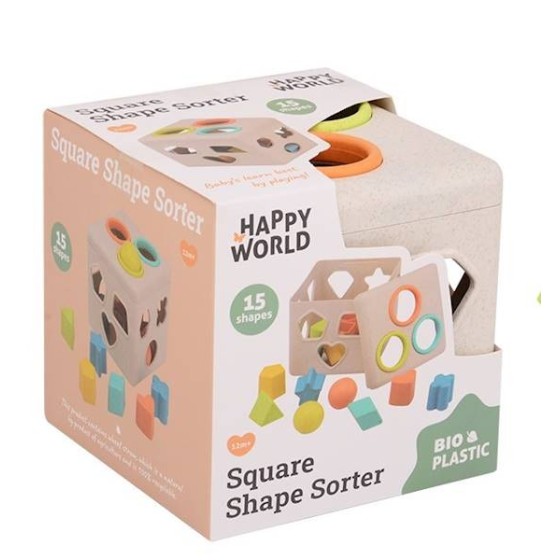 HAPPY WORLD Sorter kształtów BIOplastik  12 m+