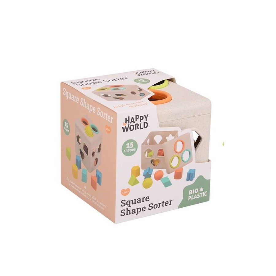 HAPPY WORLD Sorter kształtów BIOplastik  12 m+