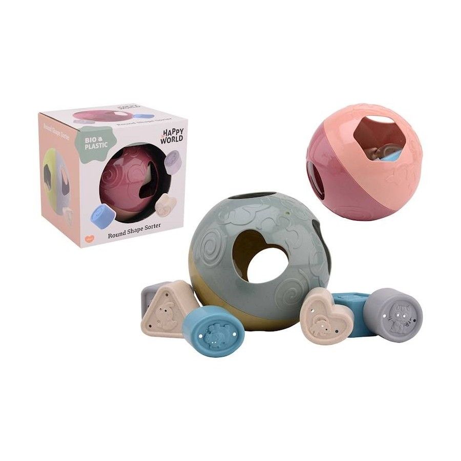 HAPPY WORLD  Sorter kształtów piłka BIOplastik MINT 18m+