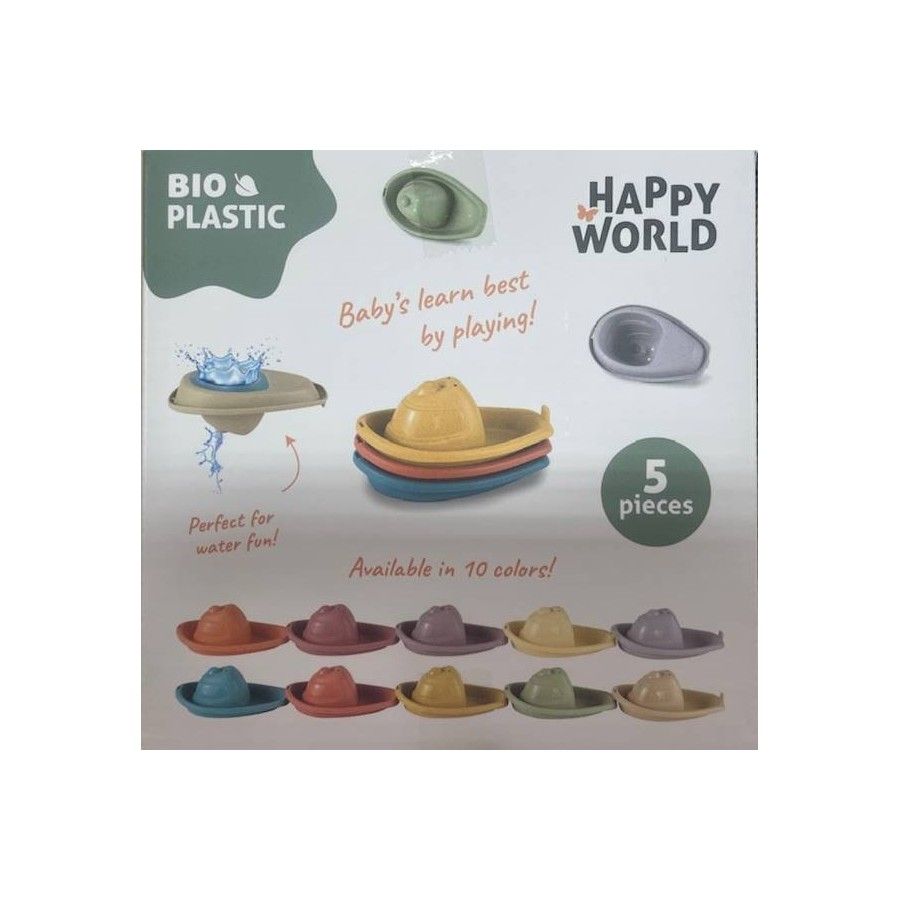 HAPPY WORLD  Łódki do kąpieli BIOplastik 5 sztuk