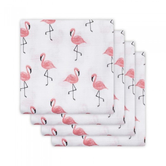 Jollein Otulacze Flamingos 70x70cm - 4 pieces