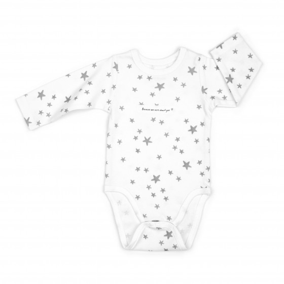 ColorStories - 长袖婴儿连体衣 - 银河白 - 68 厘米