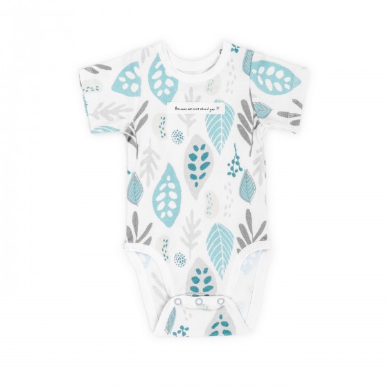 ColorStories - Body baby Shortsleeve - Floral turquoise - 56 cm