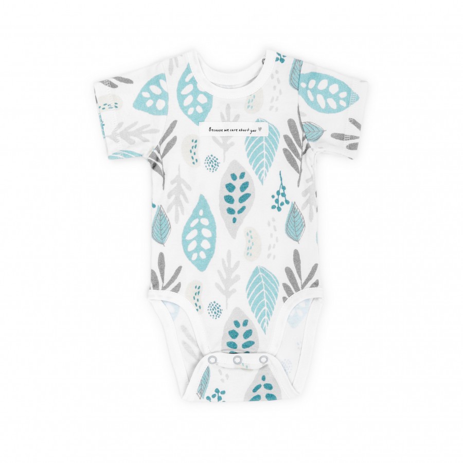 ColorStories - Body baby Shortsleeve - Floral turquoise - 56 cm