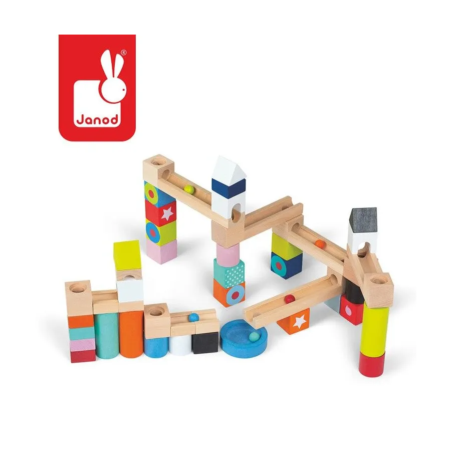 Wooden blocks JANOD track ball 50 pieces Kubix Wooden blocks JANOD track ball 50 pieces Kubix