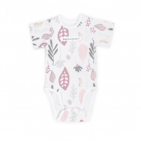 ColorStories - Body niemowlęce Shortsleeve - Floral róż - 56 cm