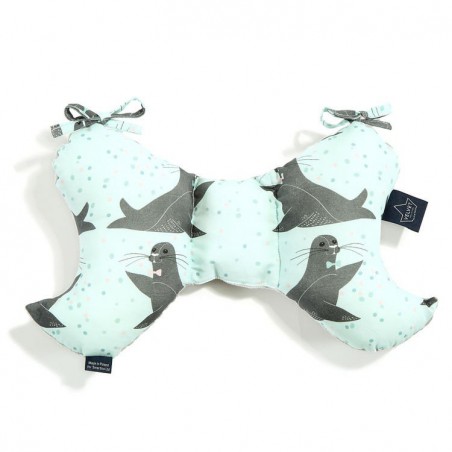 La Millou VELVET COLLECTION - ANTISHAKE PILLOW ANGEL''S WINGS - ICY SEAL BLUE  - DARK GREY
