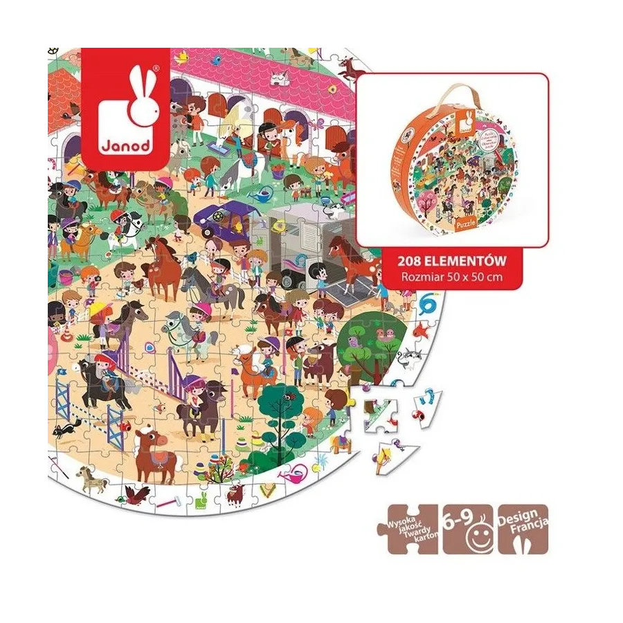 JANOD Puzzle obserwacyjne w walizce Stadnina