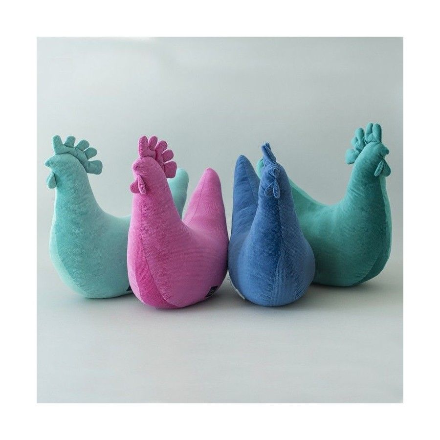 ALMOHADA GALLINA DE LA ABUELA LA MILLOU - TERCIOPELO ROSA
