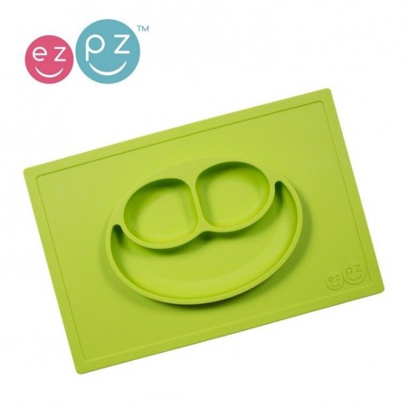 EZPZ 2in1 Happy Mat siliconen bord met onderlegger, groen
