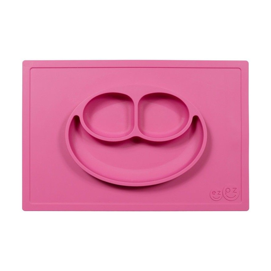 EZPZ silicone plate washer 2in1 Happy Mat pink