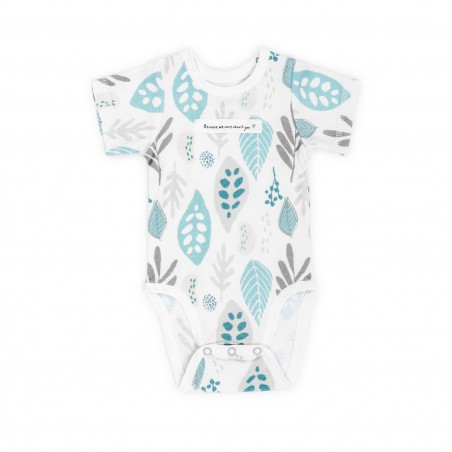 ColorStories - Body niemowlęce Shortsleeve - Floral turkus - 68 cm