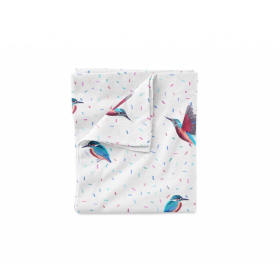 LULLALOVE cotton sheets BIRDS Kingfisher 100x135 cm