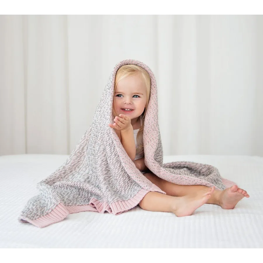 LULLALOVE WARM BLANKET WITH COTTON WOOL Pink