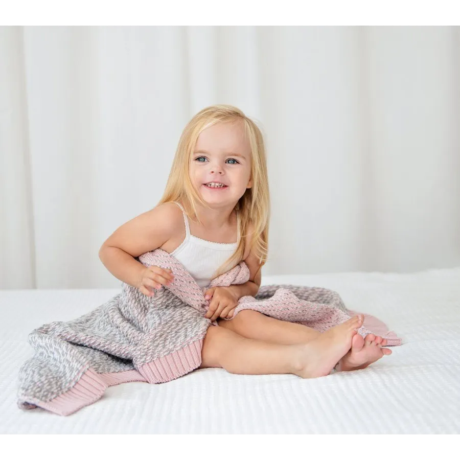 LULLALOVE WARM BLANKET WITH COTTON WOOL Pink