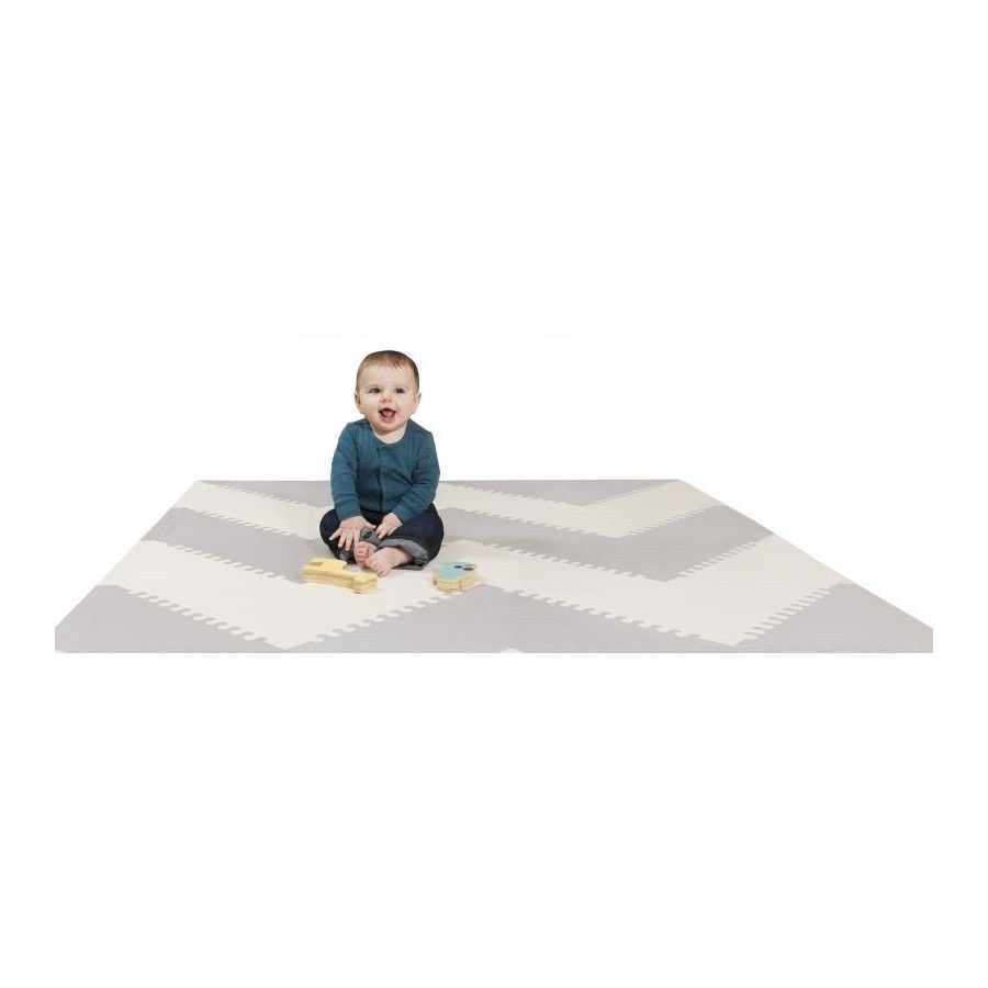 Skip Hop PlaySpot Gray / Cream Geo Mat - 816523024504