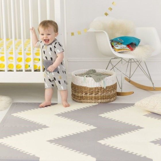 Skip Hop PlaySpot Gray / Cream Geo Mat - 816523024504