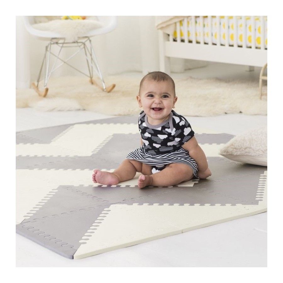 Skip Hop PlaySpot Gray / Cream Geo Mat - 816523024504