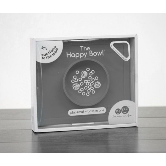 EZPZ bowl with silicone pad 2in1 Happy Bowl Gray