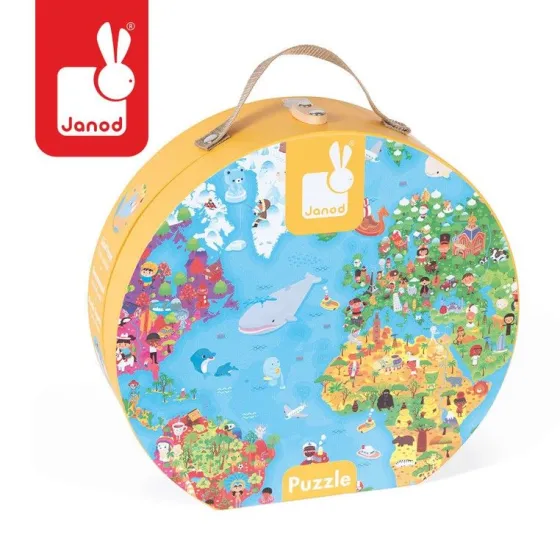 Janod, Puzzle in a suitcase World Map 300 pieces