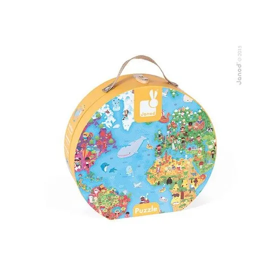 Janod, Puzzle in a suitcase World Map 300 pieces