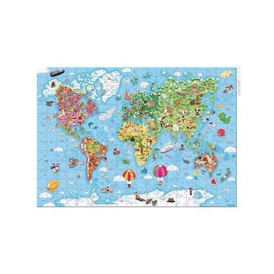 Janod, Puzzle w walizce Mapa Świata 300 elementów