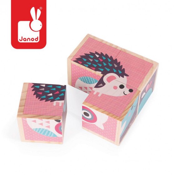 Wooden blocks Janod Animal Puzzle 6in1