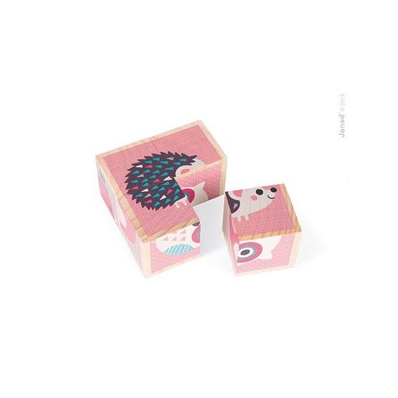 Wooden blocks Janod Animal Puzzle 6in1