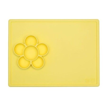 EZPZ Silikon Rolig matta med behållare 2in1 blomma lekmatta gul