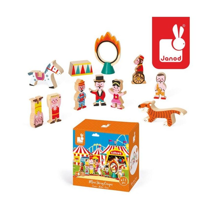 Janod Circus Wooden Set 11 Elements Collection Story