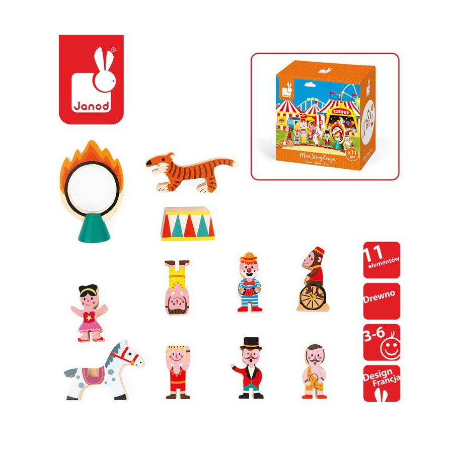 Circus Janod set of 11 wooden elements Story Collection