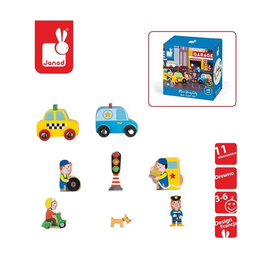 Janod City of eight-piece wooden set Story collection