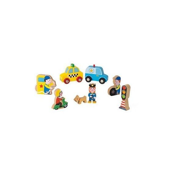 Janod Set City in legno 8 elementi Collezione Story