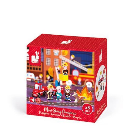 Janod Firemen set of wooden elements 8 Story Collection