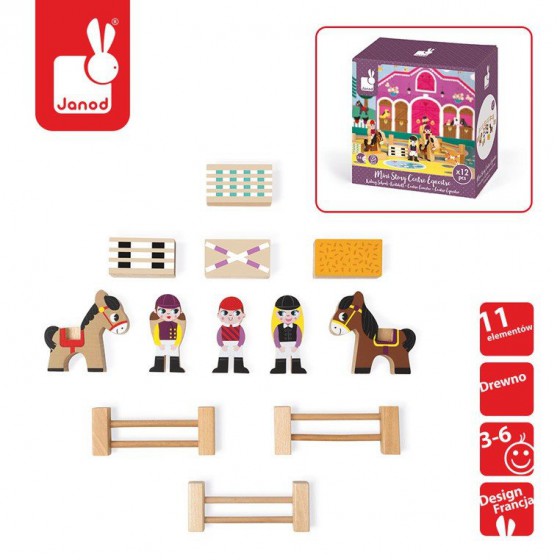 Horses Janod set of 12 wooden elements Story Collection