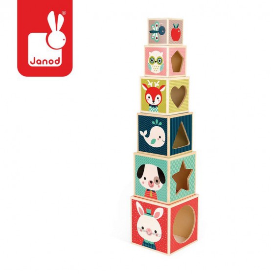 Janod wooden pyramid tower Baby Forest