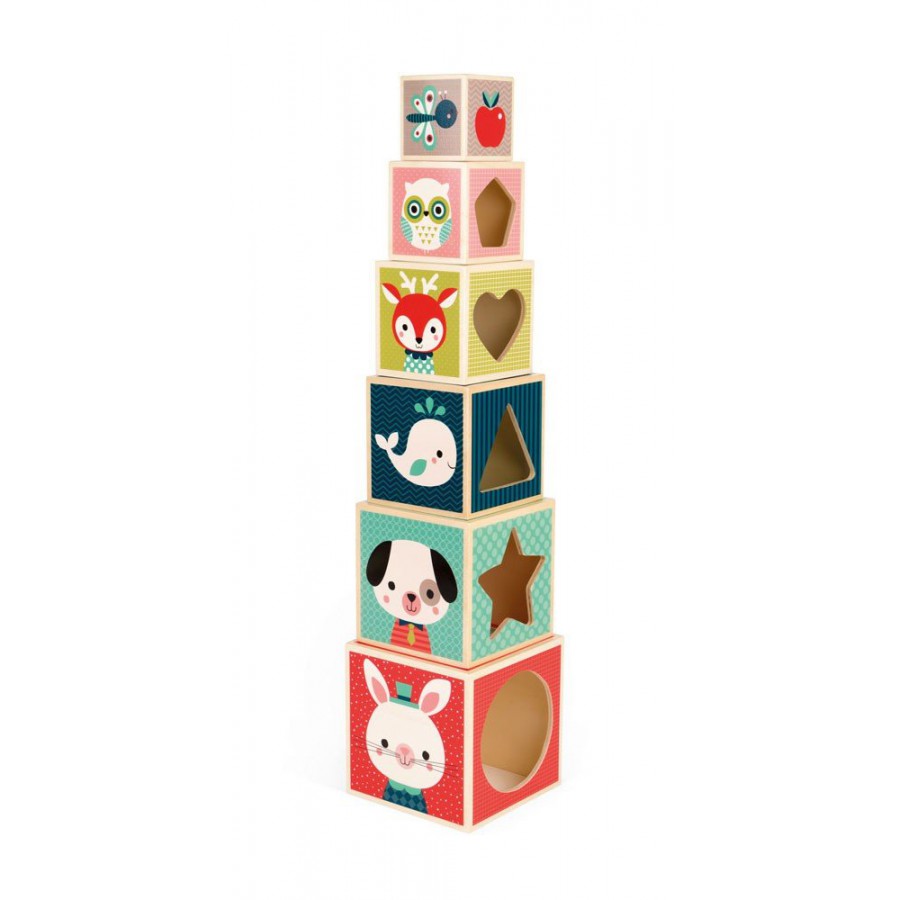 Janod wooden pyramid tower Baby Forest