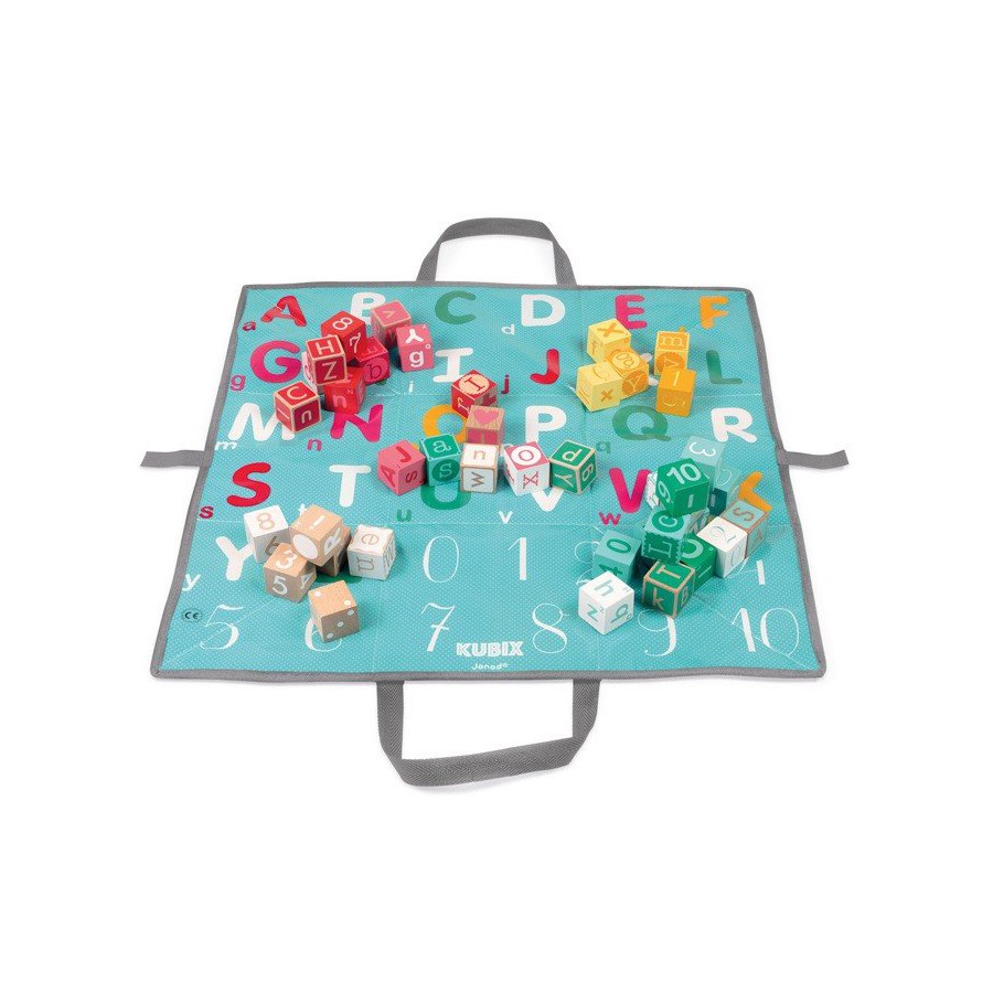 Janod Wooden blocks from the mat to play Kubix 40 pieces of