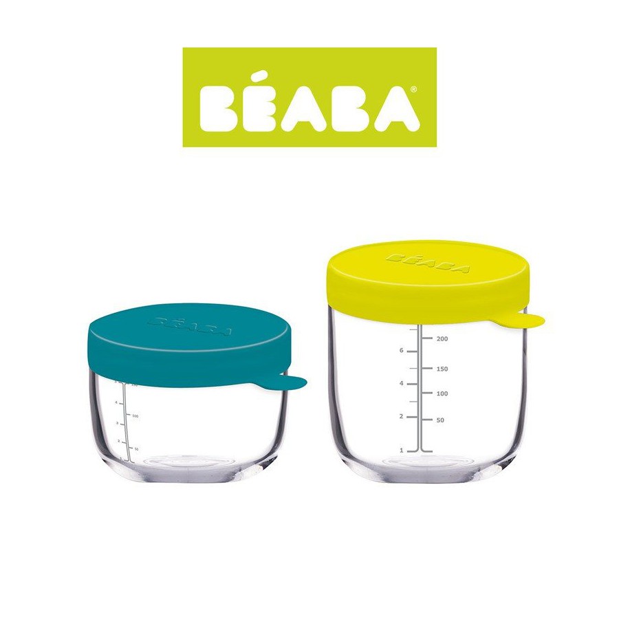 Set of containers Beaba glass jars with hermetic closure 150 +