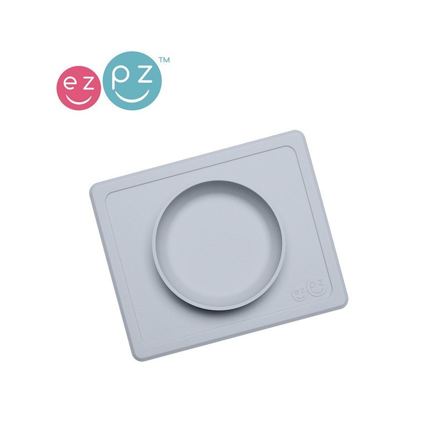 EZPZ bowl with silicone pad 2in1 Mini Bowl pastel gray