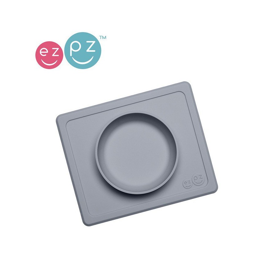 EZPZ silicone bowl with 2in1 pad Bowl Mini Gray
