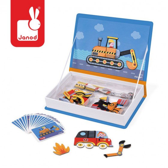 A puzzle Janod Magnetic Vehicles Magnetibook