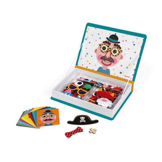Janod Magnetic faces a puzzle Funny Boy Collection Magnetibook