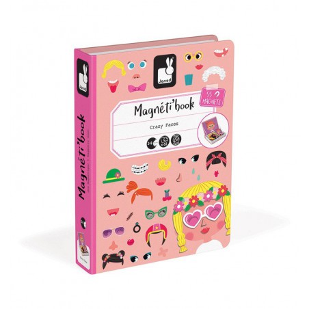 Janod Magnetic faces a puzzle Funny Girl Magnetibook