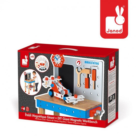 Janod workshop table with 40 accessories big Brico 'Kids