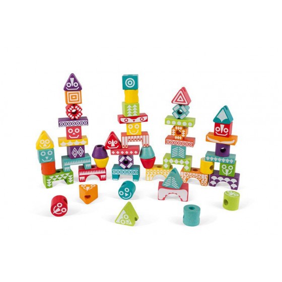 Janod wooden pyramid puzzle Totems