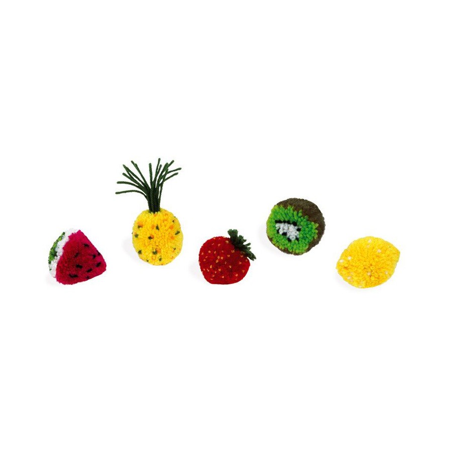 Janod set of artistic Fruit pompons