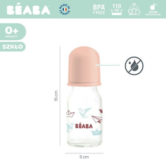Beaba glass bottle of 110 ml nude Origami
