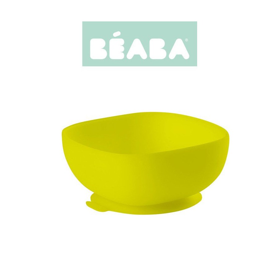 Beaba silicone suction cup bowl with yellow